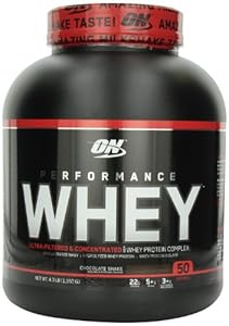 Optimum Nutrition Performance Whey Diet Supplements, Chocolate Shake, 4.3 Pound
