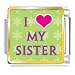 I Heart My Sister Italian Charms Bracelet Link