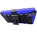 ZTE Quartz Z797C Case, ATUS® ZTE Quartz Z797C Armor Series - Heavy Duty Dual Layer Holster Case Kick Stand with Locking Belt Swivel Clip (Free E-Time Brand LCD Screen Protector + Stylus Pen Included) (BLACK/BLUE)