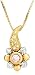 18k Tri-Color Gold Pink, White, and Yellow Diamond Floral Pendant (1/5 cttw)