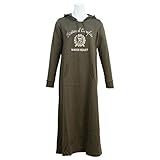 授乳服 マタニティ パーカーワンピース スウェット 授乳口付 長袖 マキシワンピース カーキ-M7811 M