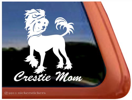 Chinese Crested Mom Dog Vinyl Window Decal Sticker