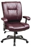 Deluxe Glove Soft Wine Leather Managers Chair w/ Arms