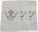Hemstitched Fleur de Lis Fingertip Guest Towel Elegant embroidery 14 by 22 inches