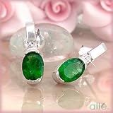 14K 1.60 CTW Emerald & Diamond Bar Earrings