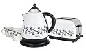 Hinari HGP033 Cone Kettle & Toaster Gift Pack with Mugs - White Carnival Baroque