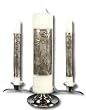3-pc Wedding Candle Set with Brass Base
