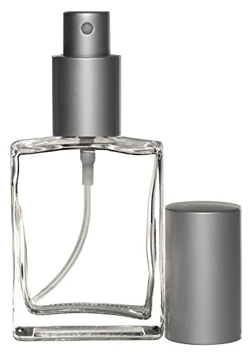 Riverrun Perfume Atomizer, Glass Bottle, Matte Silver Sprayer 60ml 2 oz