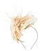 Women Lady Fascinator Hat with Headband Wedding Halloween Tea Party Derby Accessory Khaki