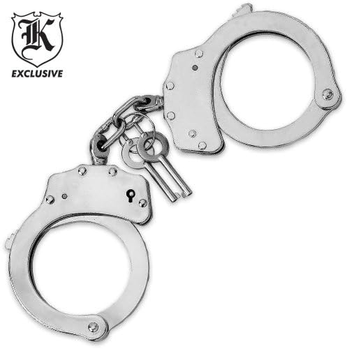 Police Handcuffs Double Locking Chrome Finish
