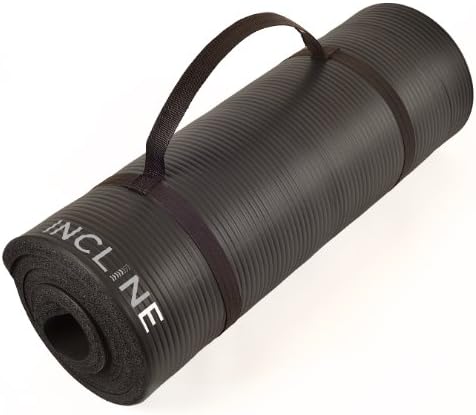 Incline Fit Extra Thick and Long Comfort Foam Yoga/Exercise Mat with Carrying Strap