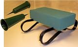 3 PIECE MEMORIAL VASE AND SADDLE SET