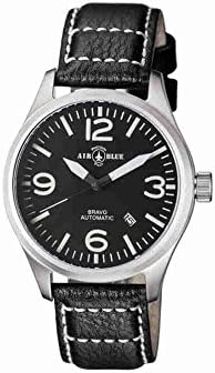 Air Blue Bravo Automatic Black Dial Mens Watch BRAVOAUTOSSBLK