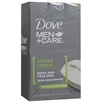 Dove Men + Care Body and Face Bar, Extra Fresh, 4.25 Oz Bars, 6 in a Pack 18 Bars Total