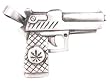 Magic Leaf Pistol Gun Pewter Pendant Necklace
