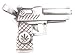 Magic Leaf Pistol Gun Silver Tone Pewter Pendant Necklace