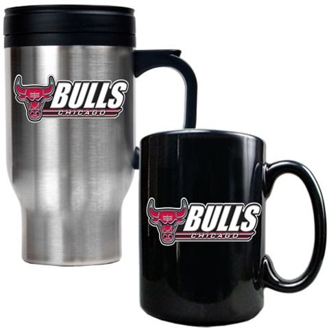 Chicago Bulls Coffee Cup & Travel Mug Gift Set