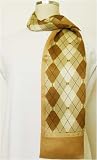 Tri-color Diamond Print - Silk Mens Scarf 10.5x64