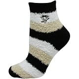 NHL Pittsburgh Penguins Pro Stripe Women's Fuzzy Sleep Sock at Amazon.com