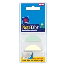 Avery Small NoteTabs, Round Edge, 2 x 1.5 Inches, Assorted Colors, Pack of 20 (16315)