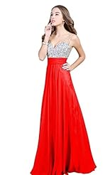 Sexy V-neck Crystal Sequined Evening Dress/Wedding Party Dress 