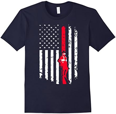 Men's The American Flag Scuba Diving T-shirt XL Navy