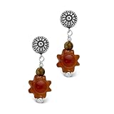 Orange Carnelian Sun Earrings