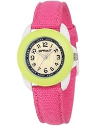Sprout Womens ST/1043LMIVPK  Pink Organic Cotton Strap Bamboo Dial Watch
