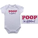 Baby-Says Bodysuit - Poop Happens, 3-6 months