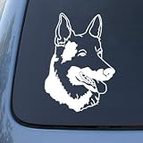 GERMAN SHEPHERD HEAD - Dog - Vinyl Decal Sticker #1516 | Vinyl Color: White