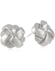 Bronze and Simulated Diamond Woven Knot Stud Earrings