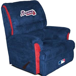 Buy Atlanta Braves MLB Team Logo Furniture - Big Daddy Recliner By Baseline