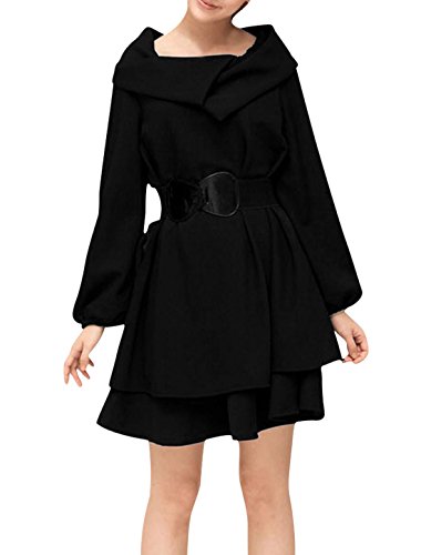Allegra K Winter Ladies Long Sleeves Slipover Elastic Cuffs Dress