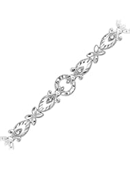 7" Fleur de Lis Bracelet in 14K White Gold
