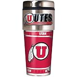 NCAA Utah Utes Metallic Travel Tumbler,  16-Ounce