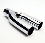 Exhaust Tips Chrome Plated Dual Flat 2 Inch Inlet