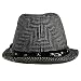 41ciCMPUKeL. AA75  STUDDED BLACK WHITE STINGY BRIM FEDORA HAT PATENT TRIM