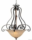 Maxim Lighting 22250WSPD Fremont 4-Light Invert Bowl Pendant, Platinum Dusk Finish Wilshire Glass Shade