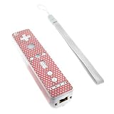 Retail Packing Nintendo Wii Remote Controller Protector Sticker Sheet with Wrist Strap - Red Bling by Bargaincell