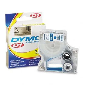 DYMO Labeling Tape, D1, Split Back, Adhesive, Easy Peel, 3 8x23', Blue on White by