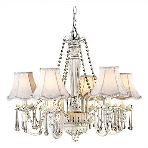 Essentials Chateau Brittany Chandelier in White Rubbed by Pacific Coast Lighting
