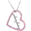 Licensed Pink Rhinestone Playboy Heart Necklace