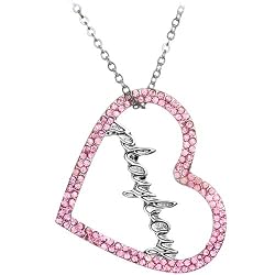 Licensed Pink Rhinestone Playboy Heart Necklace
