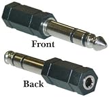 1/4 inch Stereo Male / 3.5mm Stereo Female Adaptor