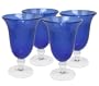 Artland Iris Footed Ice Tea, 18-Ounce, Cobalt Blue, Set of 4