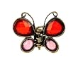 Hair Clip - H98 - Small Butterfly ~ Red and Mauvy Pink