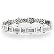 One of a Kind 5.00ctw Invisible Set Princess Cut Bracelet in 14k Gold (GH/VS)