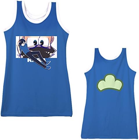 Soil Anime Printed T-Shirt Cartoon Modal Round Collar Unisex Sleeveless Vest (US L=Asia XXL, Karamatsu Matsuno)