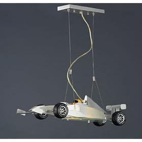 2 Light Race Car Pendant In Satin Nickel By ELK Lighting 5082 2 by ELK Lighting
