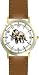Triceratops Dinosaur Animal - WATCHBUDDY&reg; DELUXE TWO-TONE THEME WATCH - Arabic Numbers - Brown Leather Strap-Size-Large ( Men's Size or Jumbo Women's Size )